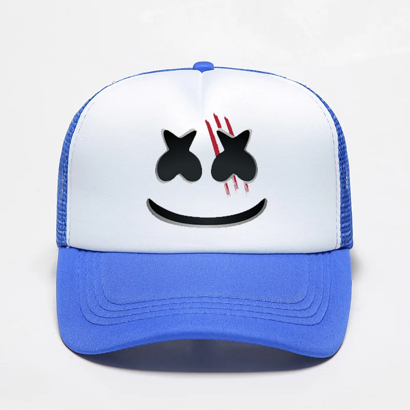 Хлопковые сахарные шляпы Marshmello Dj периферийная бейсболка Солнцезащитная Черная кепка поло шляпы bone avicii хип-хоп casquette gorras - Цвет: blue