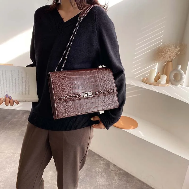 Bolsa Mujer, сумки для женщин, роскошные сумки, женские сумки, дизайнерские, крокодиловый узор, кожа, сумка через плечо, сумка-мессенджер