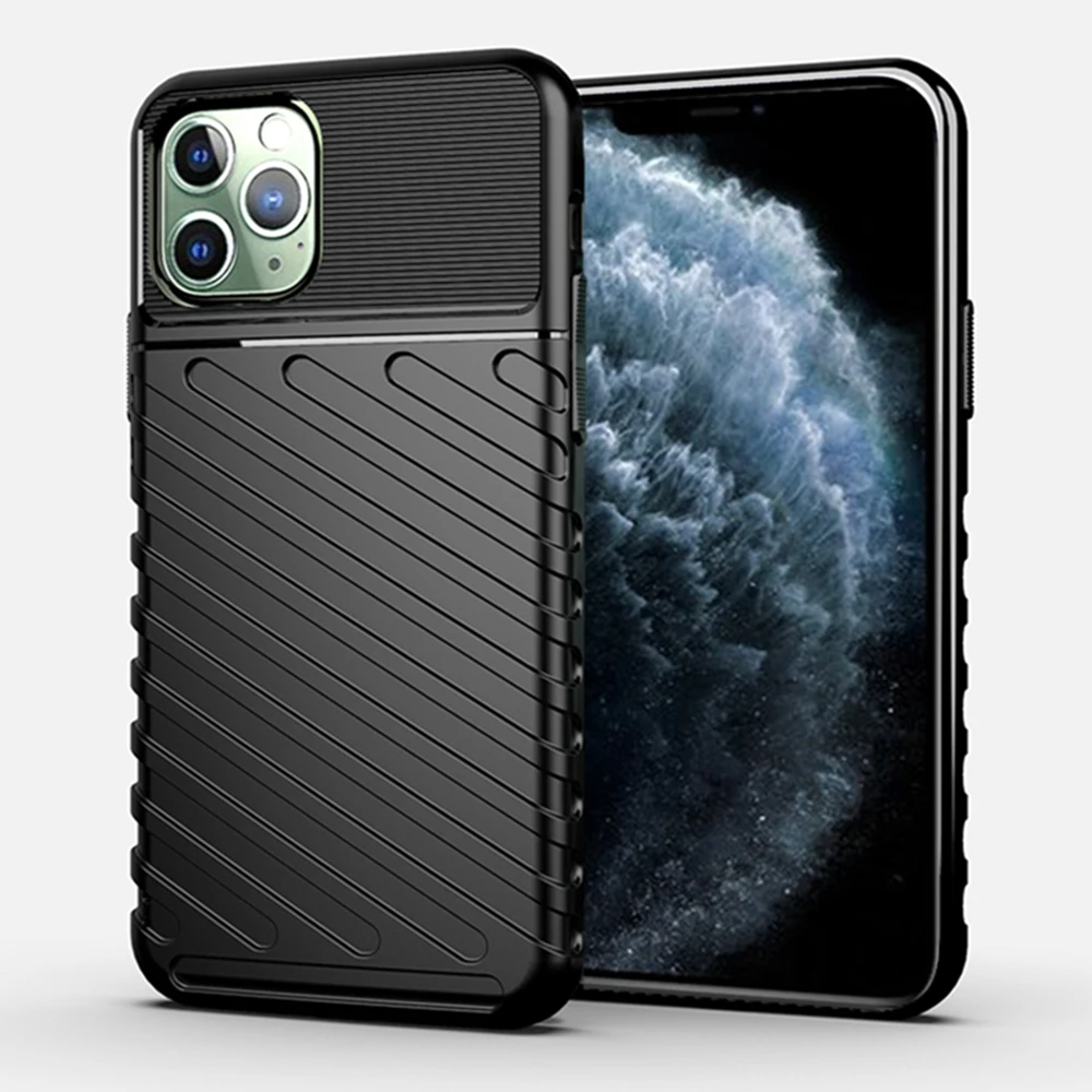 OTAO мягкий силиконовый чехол для iPhone 11 Pro MAX X XR XS 3D в полоску противоударный