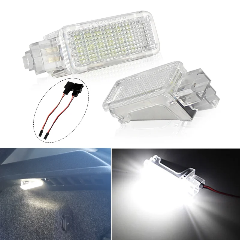 Lot De 2 Lampes LED Blanche Pour Audi, Skoda, Porsche - Remplacement Éclairage Porte, Coffre, Boîte à Gants