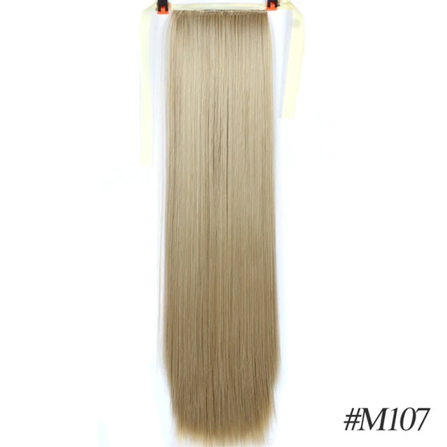 MSTN 30-Inch Synthetic Hair Fiber Heat-Resistant Straight Hair With Ponytail Fake Hair Chip-in Hair Extensions Pony Tail Wigs M107