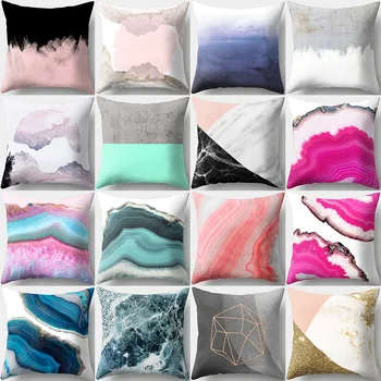 

New creative color matching peach leather pillowcase living room sofa decoration pillow cushion pad set without core