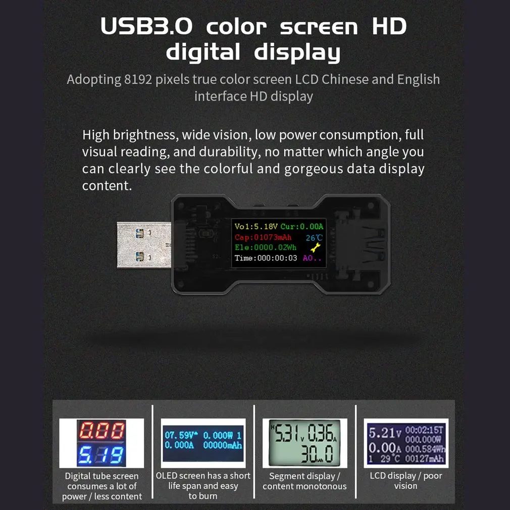 FNB18 USB тестер постоянного тока цифровой измеритель напряжения Амперметр Вольтметр Амперметр усилитель детектор напряжения power Bank индикатор зарядного устройства