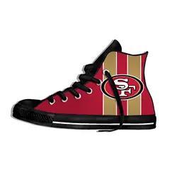 49ers/легкая мужская обувь для отдыха с высоким берцем; женская повседневная обувь для фанатов футбола в Сан-Франсиско; парусиновые дышащие