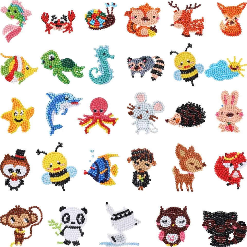 5d Diy Diamond Embroidery Diamond Painting Animals Stickers For Kids Animal Full Drill Children Toys Tool Sets Diamond Painting Cross Stitch Aliexpress
