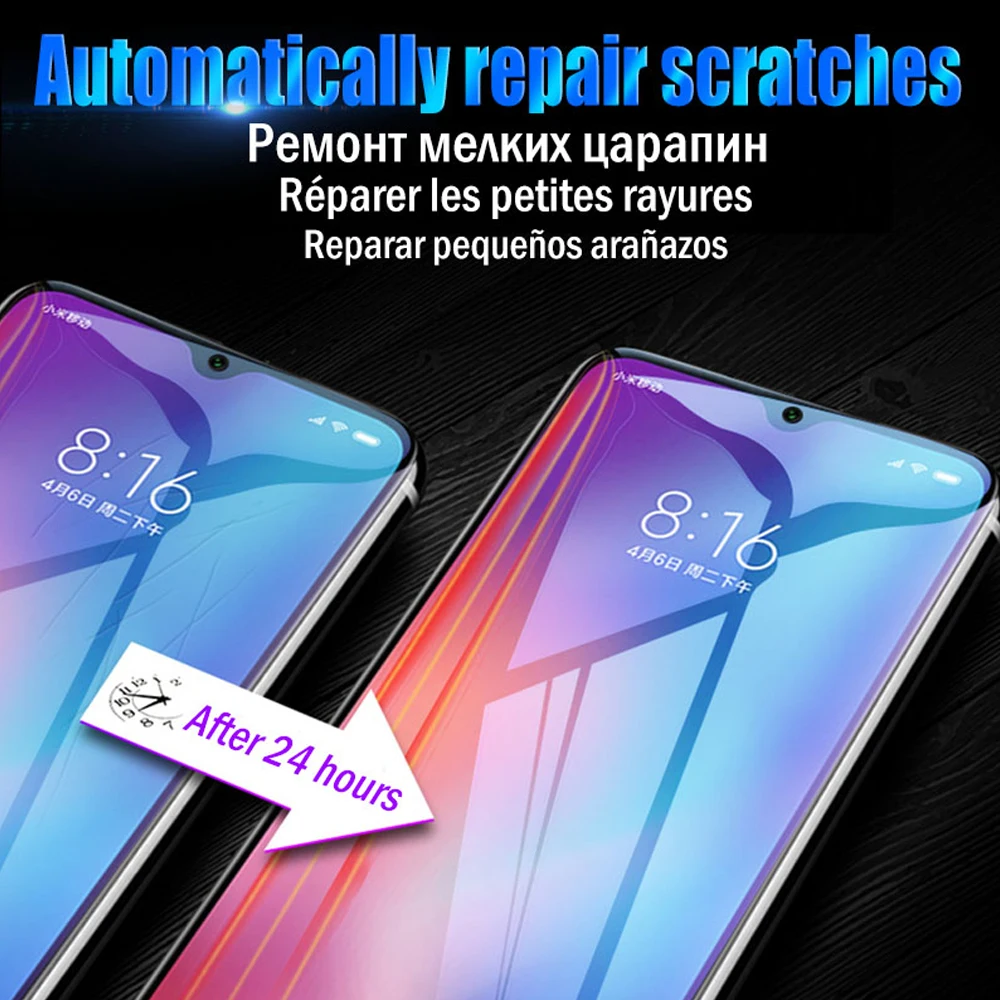 Zlnвич полное покрытие для xiaomi redmi note 9s 8t 8 7 6 pro Гидрогелевая пленка 8A 7A 6A защита