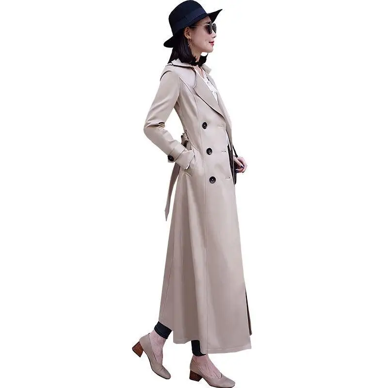 

2019 Autumn New Women's Oversize Double Breasted Vintage Casual Trench Coat Female Slim Washed Outerwear Clothing Ropa Mujer S02