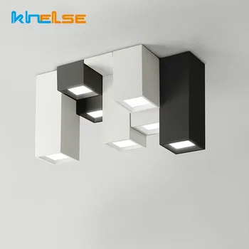 

Modern DIY Geometric Cube LED Ceiling Lights Flush Mount Square Lamp Indoor Home Living Room Art Home-Deco LED Lighting 220V