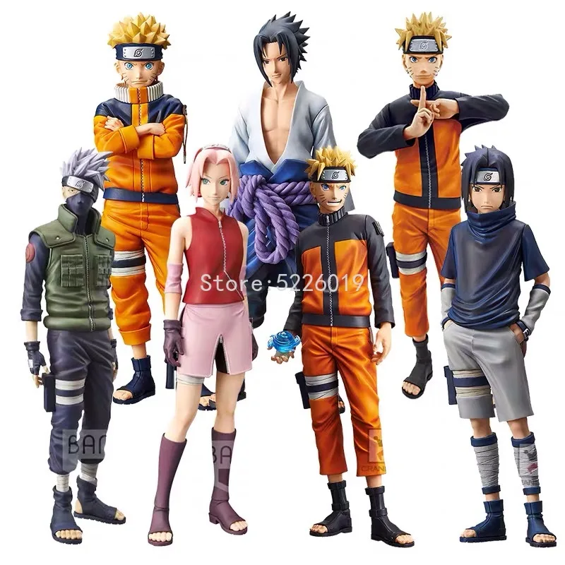 28Cm Naruto Shippuden Anime Figuur Ros Grandista Uzumaki Naruto Figuur Uchiha Sasuke Hatake Kakashi Haruno Sakura Action Figures