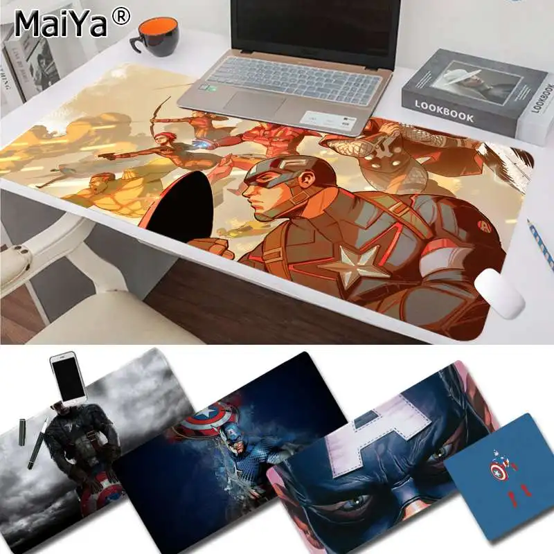 Maiya Cool, резиновый компьютерный игровой коврик для мыши Капитан Америка,, большой коврик для мыши, клавиатура, коврик