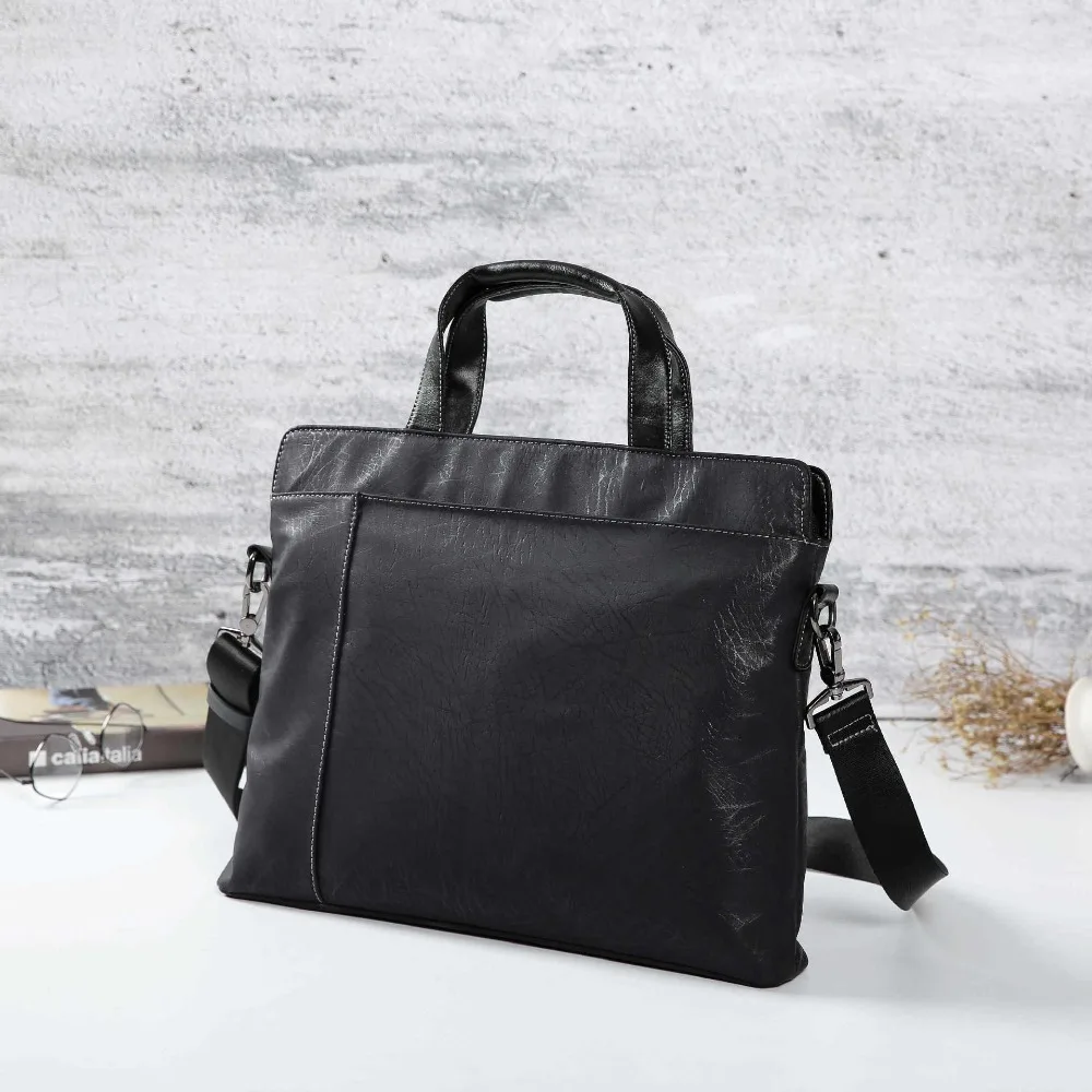 Мужской портфель для компьютера и ноутбука, деловая офисная сумка, Мужская водонепроницаемая сумка из искусственной кожи, мужская повседневная сумка на плечо, большие дорожные сумки