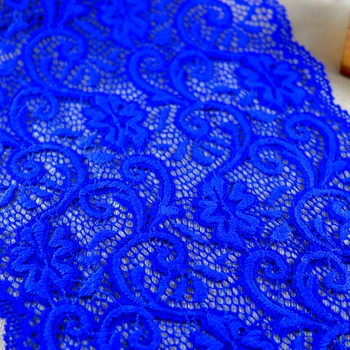 

2 yards 17cm width Sapphire blue Elastic Stretch Lace trim craft sewing accessories Doll handmade materials