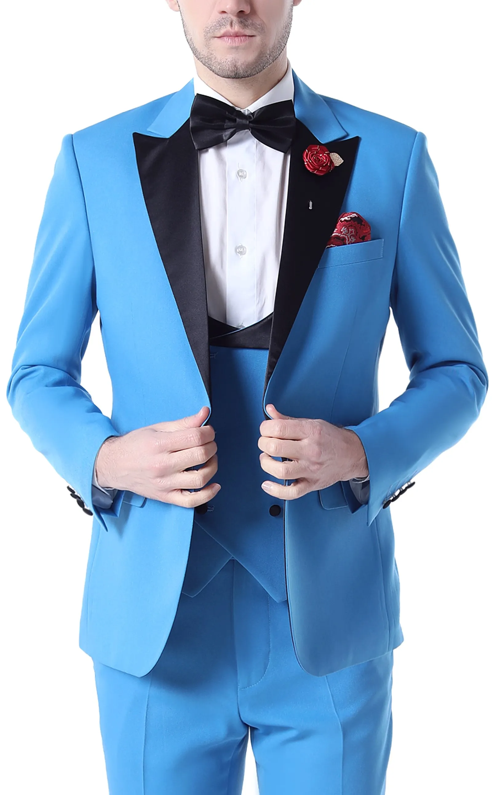 

2020 Slim Fit Groom Tuxedos Peak Collar Men's Suit Groomsman/Bridegroom Wedding/Prom Suits (Jacket+Pants+vest)