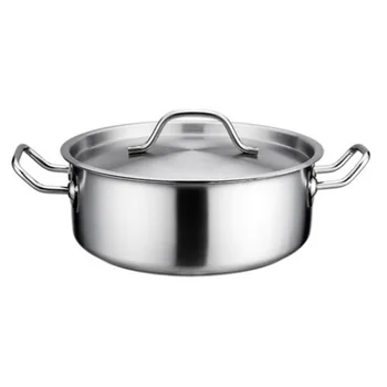 

Induction Cooker Pot Thicken Stainless Steel Dual Hot Pot Cookware Compartment Cooking Pots (28CM Silver)