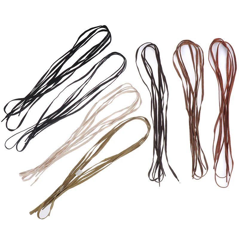 1Pair Waxed Flat Shoelaces Leather Waterproof Casual Shoes Laces Unisex Boots Shoelace Length 140 160 180CM