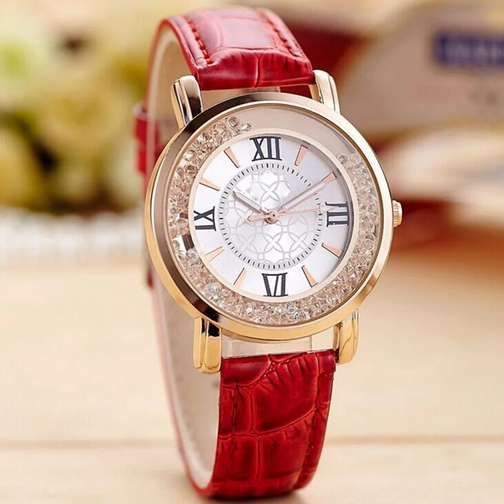 

New Style Female Students Watch Crocodile Pattern Business Simple Casual Slip Drilling Man-made Diamond Women's Belt Quartz Watc