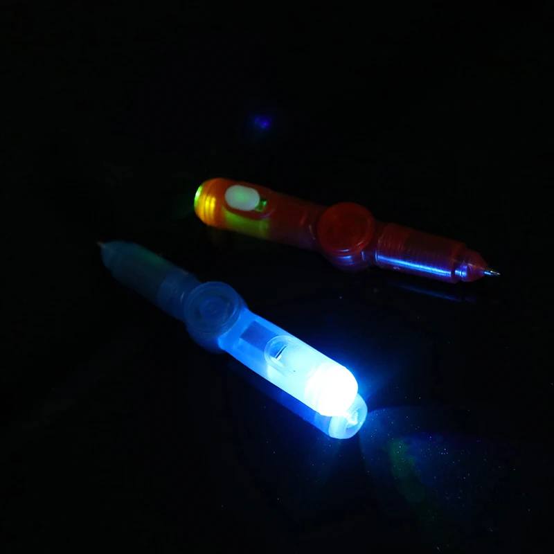 1 шт. светодиодный спиннинг ручка шариковая ручка Спиннер ручной Топ светящийся в темноте светильник EDC игрушки для снятия стресса детские
