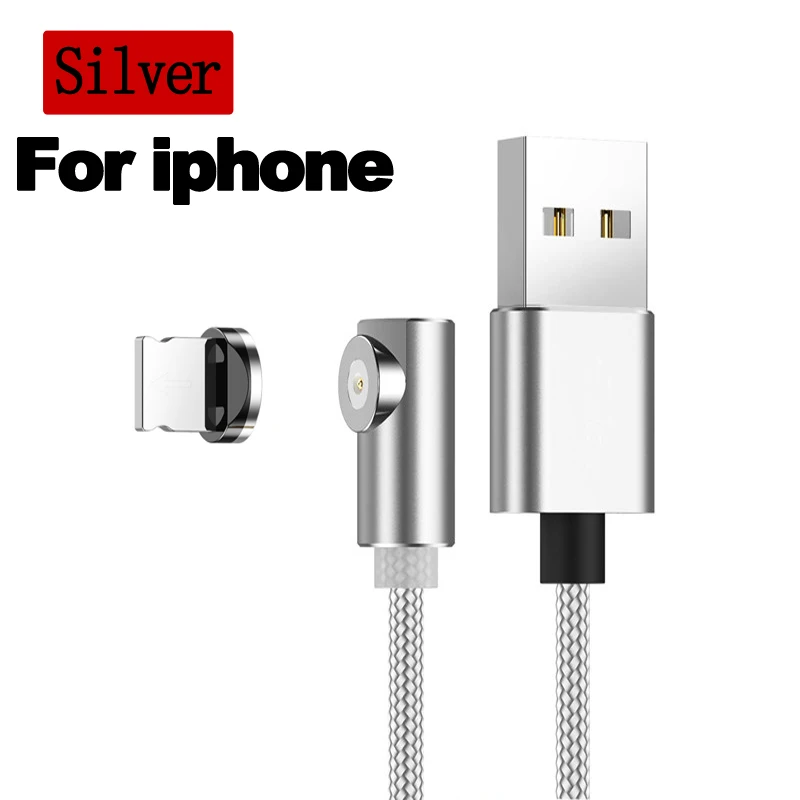 Lovebay 2 м Быстрый Магнитный кабель type C Micro usb зарядка для iPhone samsung Android мобильный телефон Магнитный кабель зарядное устройство кабель - Цвет: For iphone Silver