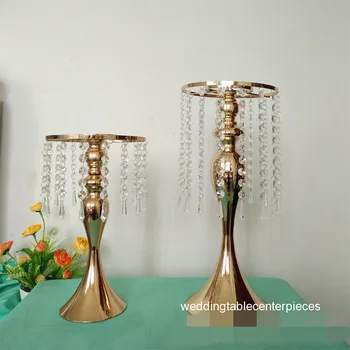 

10pcs )60cm tall ) new gold wedding candelabra centerpiece wedding party decor