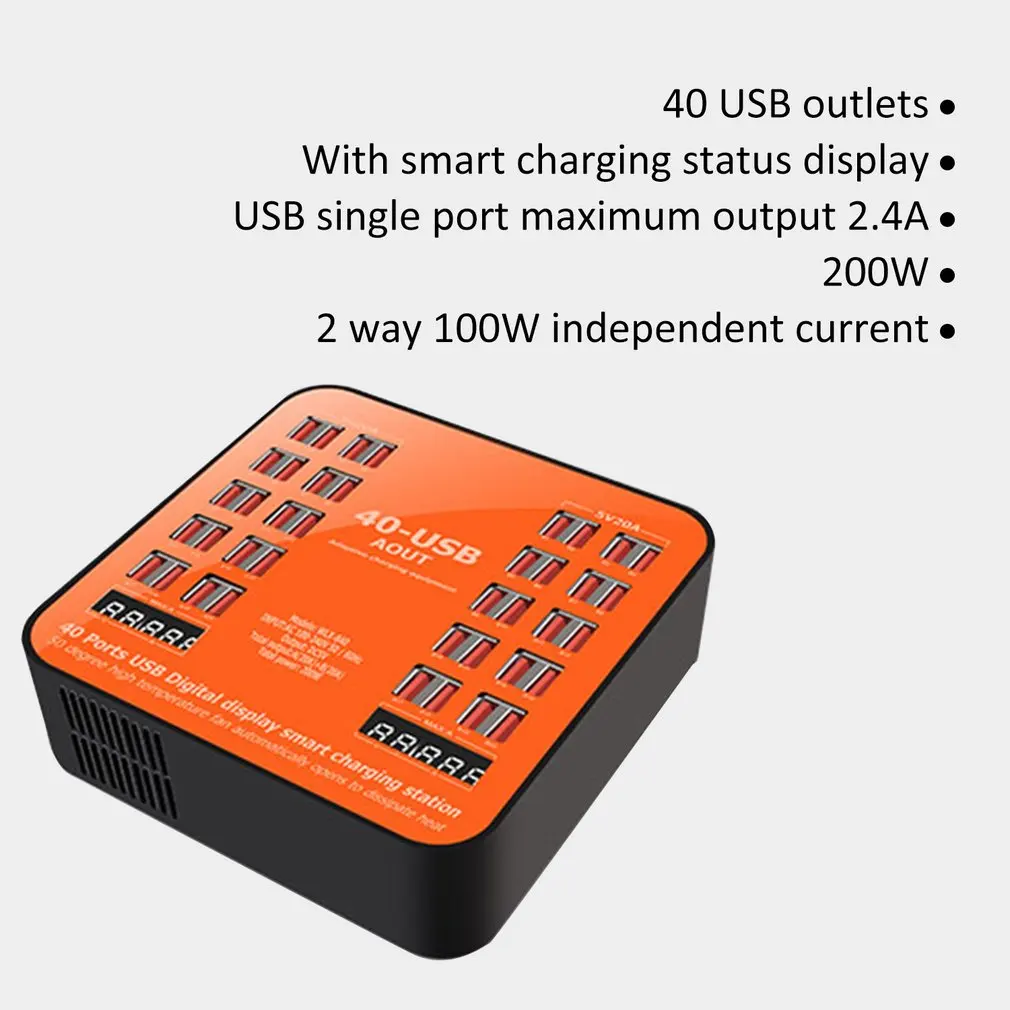 Мульти быстрое зарядное устройство USB зарядка несколько 40 USB телефон зарядная станция Универсальный usb-хаб Смарт зарядное устройство