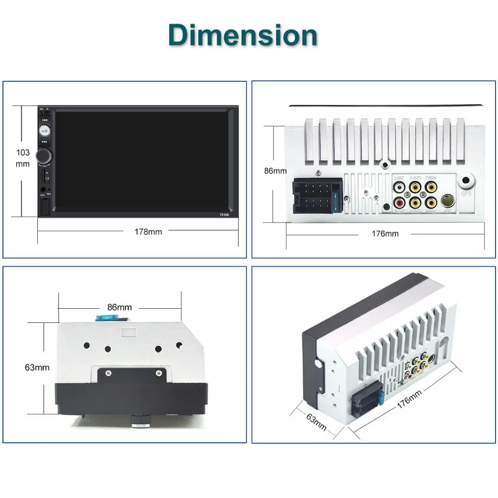 Авторадио 2 din общие модели 7 ''дюймовый ЖК сенсорный экран Bluetooth автомобильный Радио плеер аудио aux Поддержка камеры заднего вида 7010b