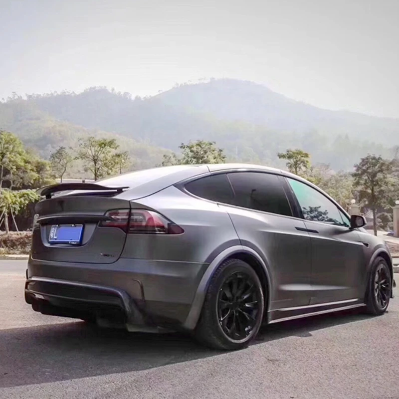 Модель X углеродное волокно черный глянец заднее крыло спойлер для Tesla модель X