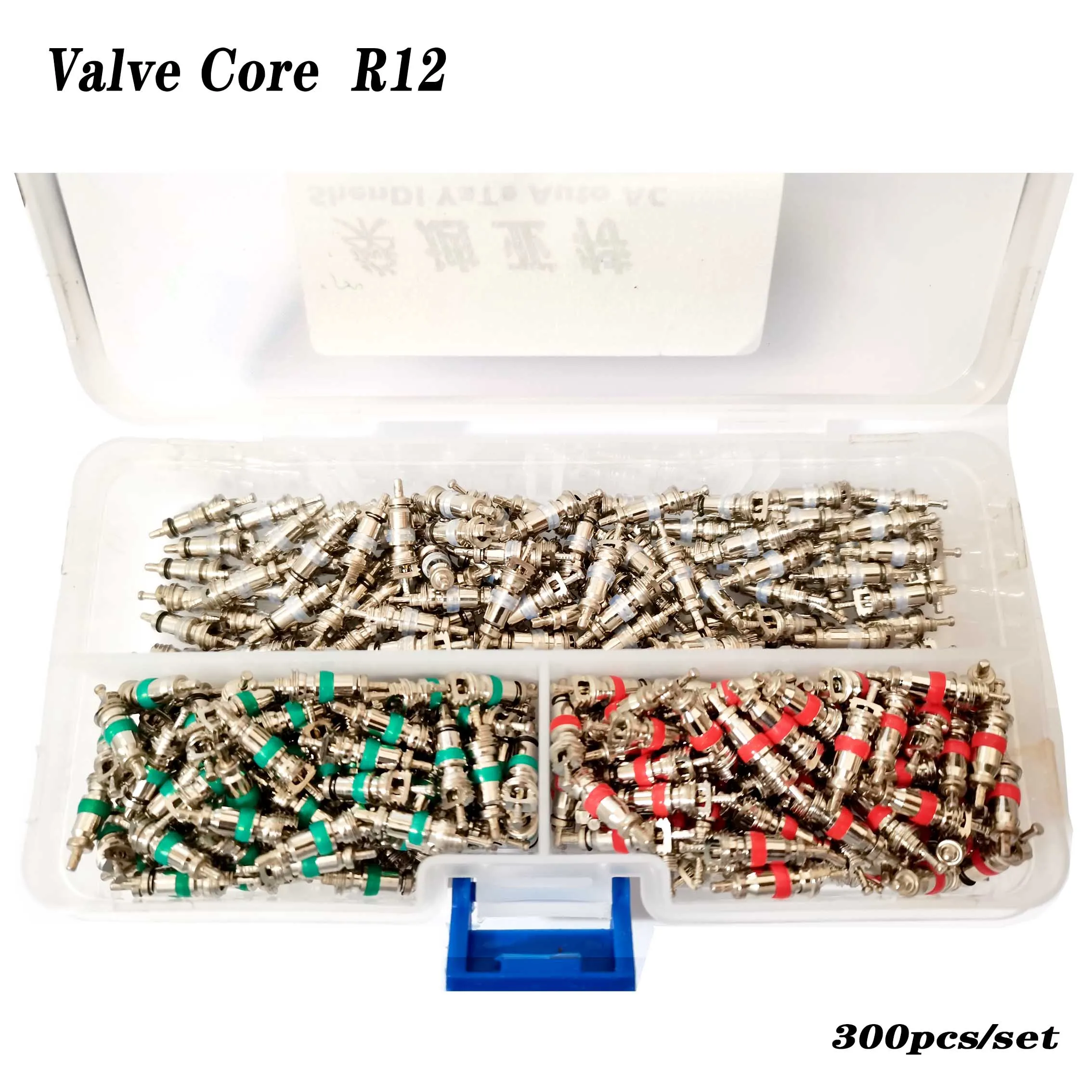 (300PCS)R12 Valve Core,Auto Air Conditioning Refrigerant Valve Seat Needle, Bicycle Tire Air Needle