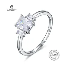 E ювелирные изделия, Стерлинговое серебро 925, кольцо, квадратный AAA циркон, обручальные кольца для женщин, ювелирные кольца из драгоценных камней, Модный Подарок на годовщину