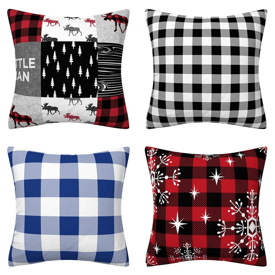 Geometric Decorative Pillows Case Plaid Designer White Red Black Grey Cheap Cushion Cover 45 45cm Pillow Case Aliexpress
