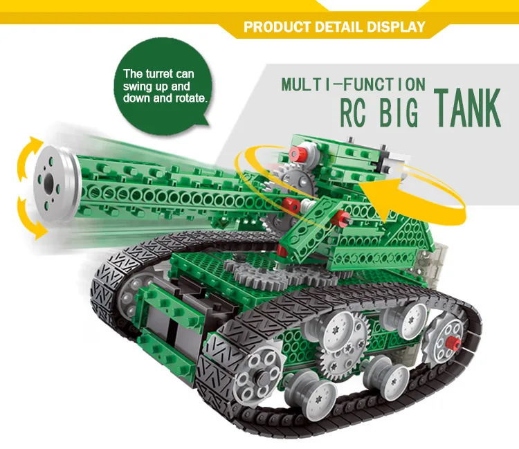2019 Novelty  kids toys funny rc toy  bricks tank building block toys for kids educational
