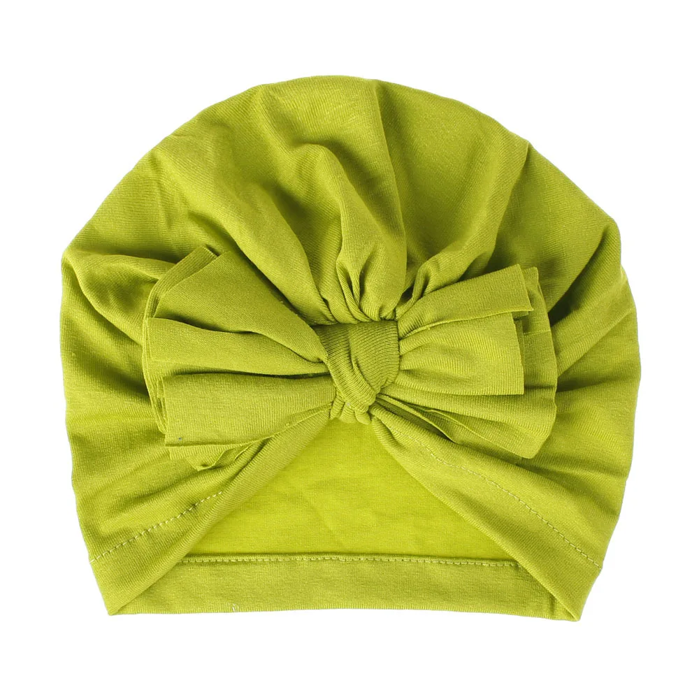 Детские шапки для маленьких девочек; богемная шляпа; Шапка-бини; шарф; тюрбан; головной убор для новорожденных; реквизит для фотосессии; вязаная шапка с бородой; 15 - Цвет: Зеленый