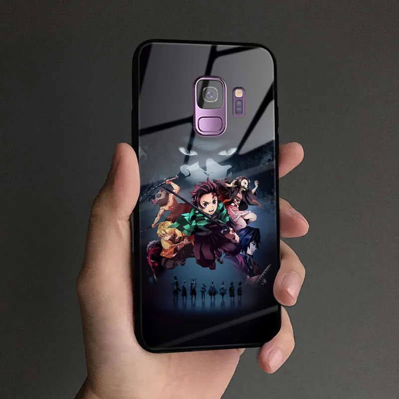 AE 2160 Demon Slayer Kimetsu no Yaiba аниме стеклянный Мягкий силиконовый чехол для телефона в виде ракушки для samsung Galaxy S8 S9 S10e S10 Note 8 9 10 Plus - Цвет: AE 2160