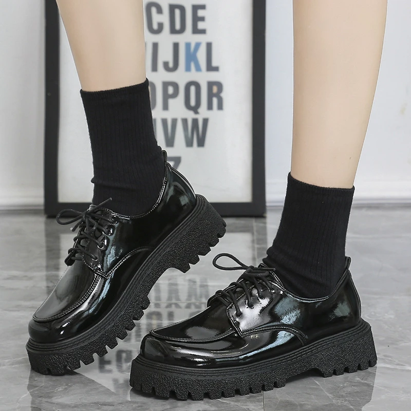 

Женские кожаные туфли на платформе, женские туфли на каблуке, роскошные Брендовые женские классические женские туфли на плоской подошве