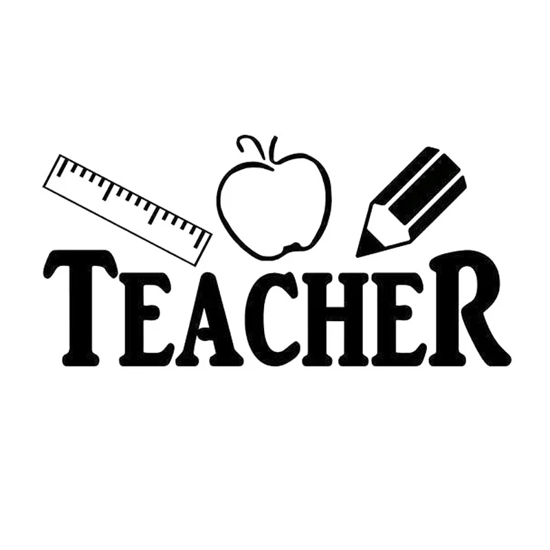

20X10CM TEACHER Ruler Apple Pencil Originality Vinyl Car-styling Waterproof Graphical Car Sticker Decal for Chevrolet Jaguar