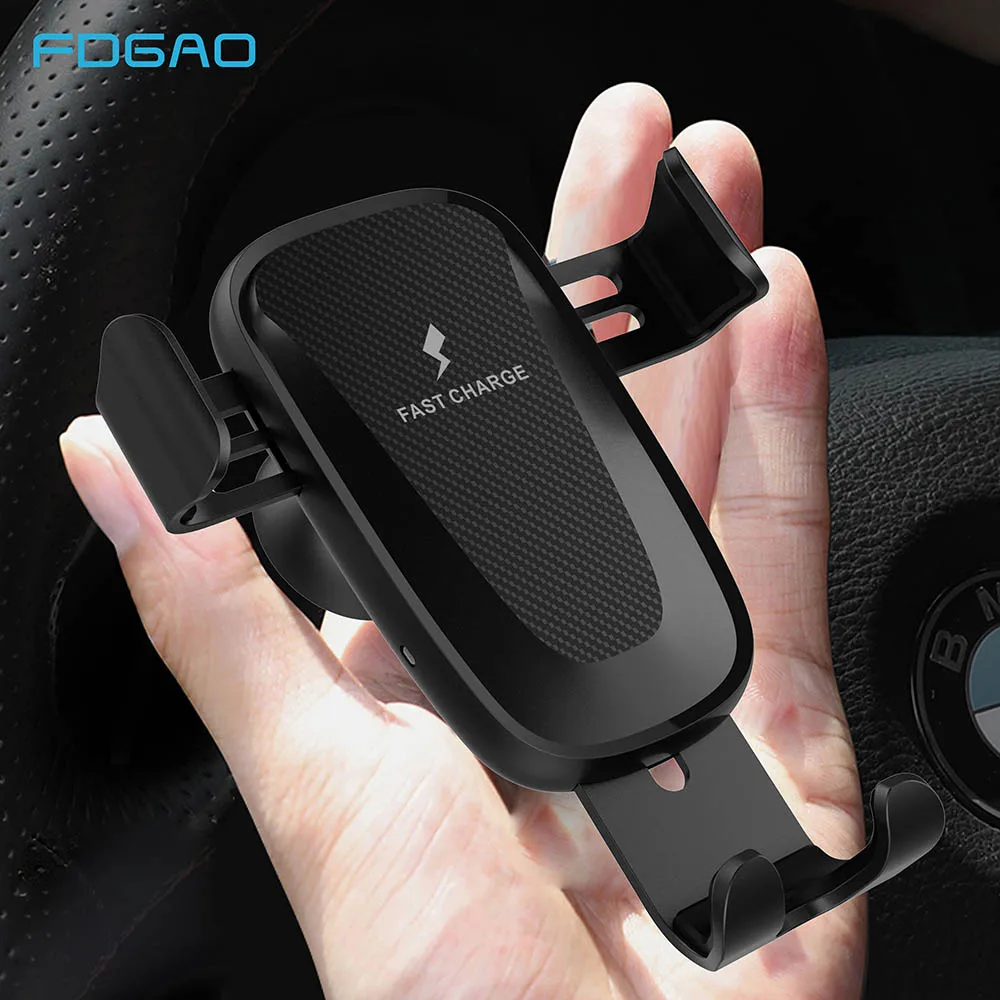 

FDGAO 10W Qi Wireless Car Charger Mount For iPhone XS XR X 8 11 Fast Charging Air Vent Car Phone Holder for Samsung S10 S9 S8 S7