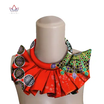 

BRW African Ankara Choke Necklaces For Women African Print Fabric Ankara False Collar Detachable Collars Handmade Jewelry WYX09