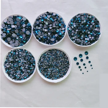 

Top Quality Hotfix rhinestone AAA Blue zircon SS6 SS10 SS16 SS20 SS30 Iron on Strass GlueBack Glass Stone For Clothes Bags