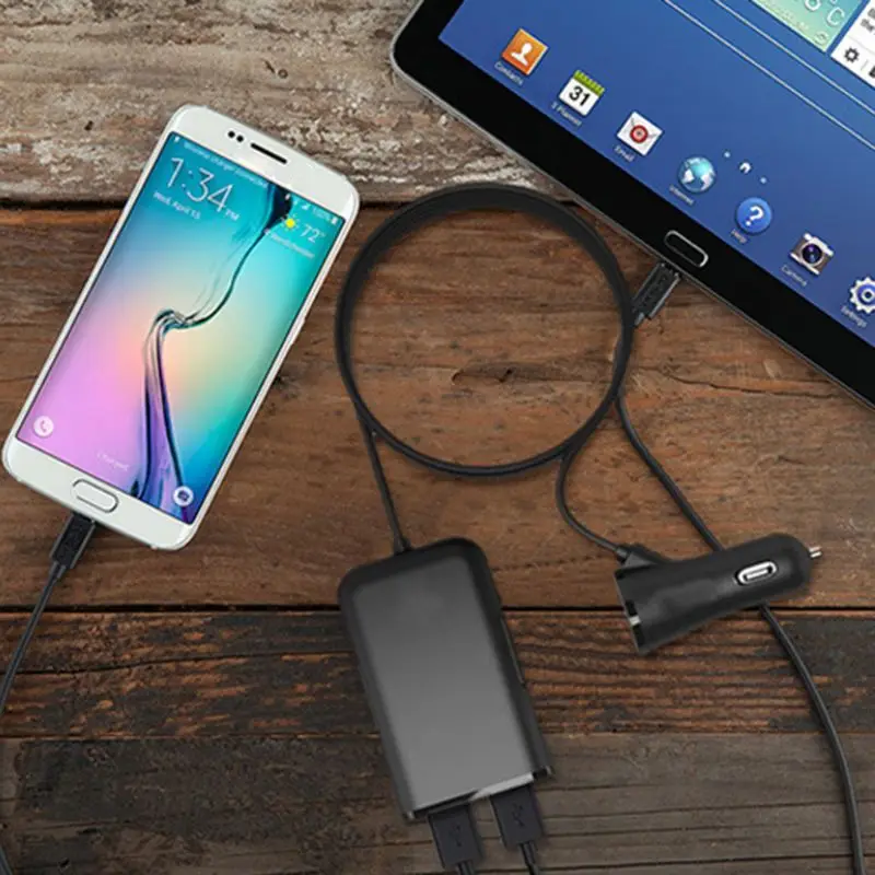 4 в 1 двойной USB порт автомобильное зарядное устройство расширение usb-хаб адаптер для iPhone iPod телефонов
