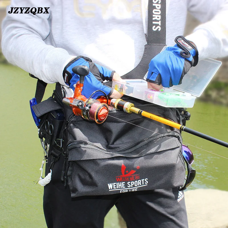 Card Buckle Shoulder Strap Waist Bag Multiple Pockets Fanny Pack Fishing Package Fishing Gear Waist Pack