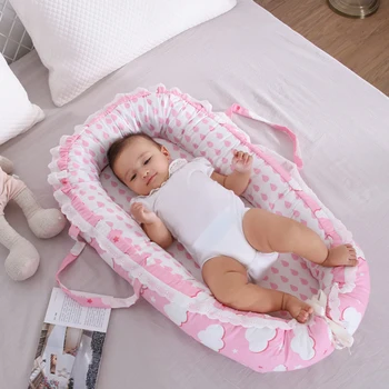 

Portable baby bed Baby protection removable and washable bionic cotton babi bassinet bed mosquito net Baby Bassinet cradl