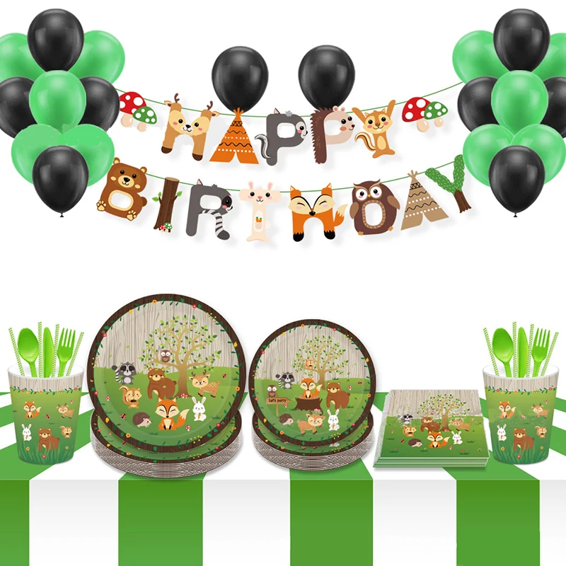 

Набор одноразовой столовой посуды в виде животных из джунглей, 44 шт.