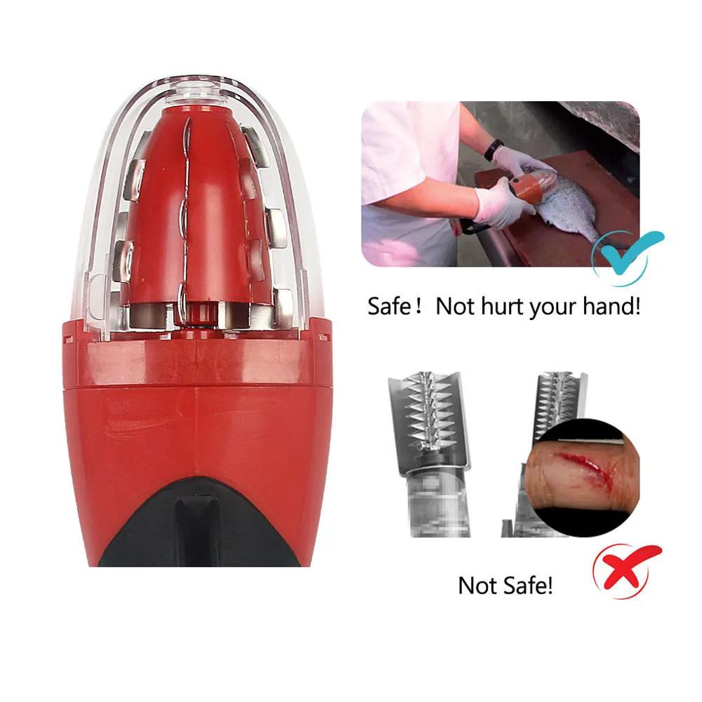 Rechargeable Electric Fish Scaler Handheld Kitchen Fish Cleaning Tool Waterproof With Protector Scraper Euro plug & UL plug CE