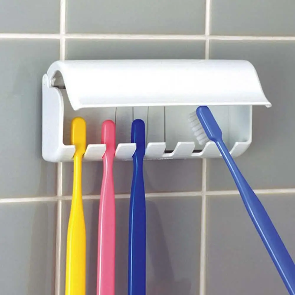 Soporte para cepillo de dientes, almacenamiento de cepillos de dientes familiares, conjunto de accesorios de baño, estante de montaje en pared, contenedor, herramientas de baño