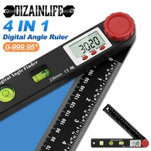 4 In1 Digital Protractor Angle Ruler Spirit Level Universal Level Ruler Woodworking Electronic Angle Instrument Angle Protractor