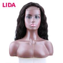 Lida Brazilian Body Wave 4*4 Lace Closure wig Non-Remy Lace Closure Human Hair wigs 18 inch 150% Density For Women