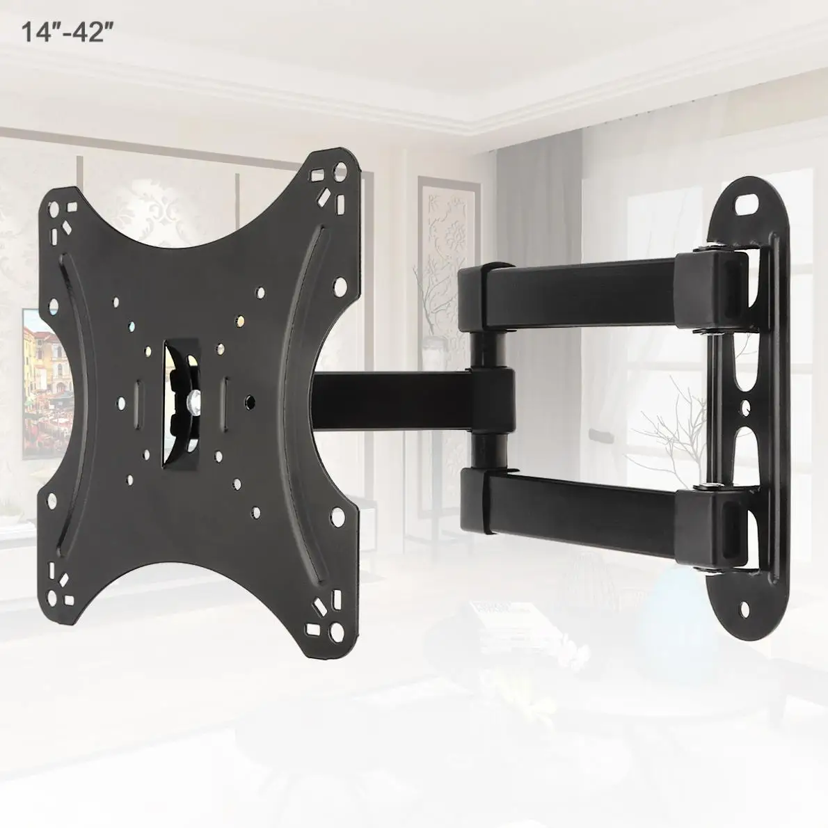 Universal TV Wall Mounts Bracket Flat Panel TV Frame Mount Support 15 Degree Tilt for 14 to 42 Inch LCD LED Monitor Flat Pan