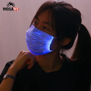 

WOSAWE Motorcycle Face mask Luminous Mask USB Replaceable Filters Anti-Pollution Breathable Dustproof Glow Mask Anti Smog