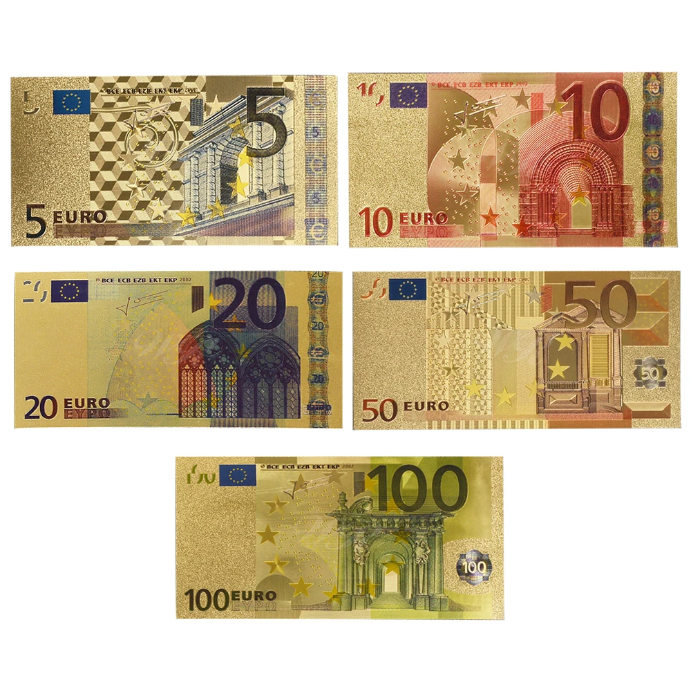 Venta al por mayor billetes falsos de oro, billetes de 10/20/50 Euros, de banco, para hombres, envío directo|Billetes de oro| AliExpress