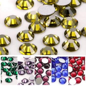 

Colorful 1440pcs/lot SS8 crystal nail rhinestone glue on 3D flatback foild non-hotfix nail art decoration rhinestone
