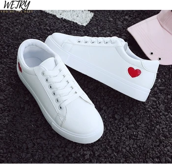 

IN 2020 Women casual shoes Sneakers Fashion Breathable PU Leather Platform White Women Shoes SOFT Footwears Rhinestone